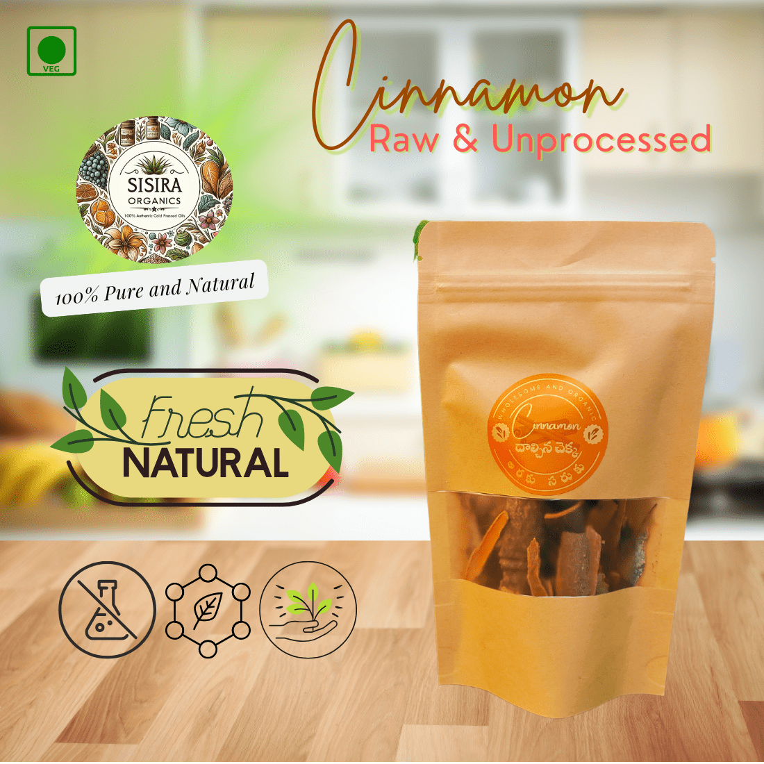 Cinnamon / Dalchini (Unprocessed and Raw) - Sisira Organics