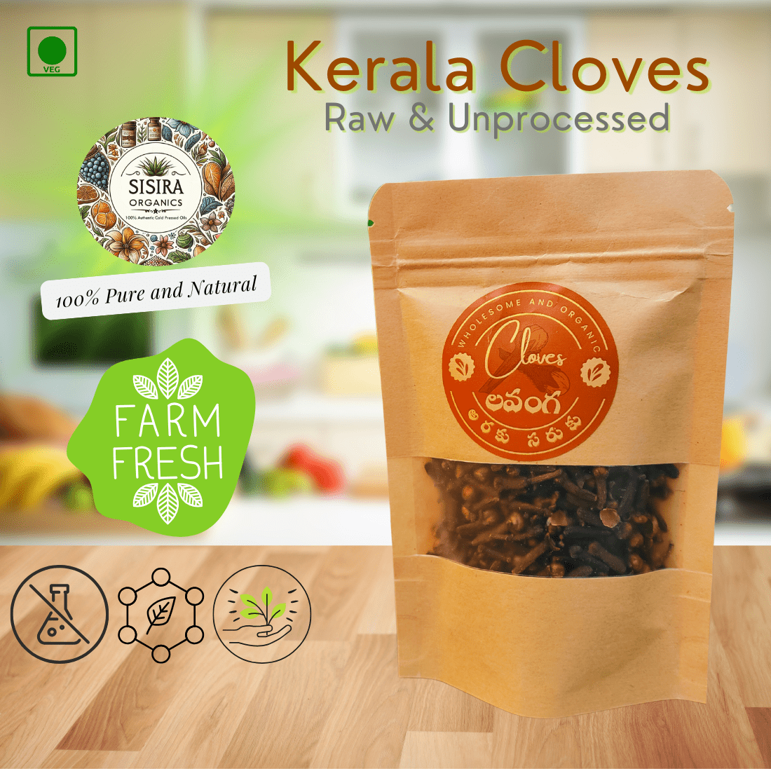Cloves Raw (Unprocessed and Pure) - Sisira Organics