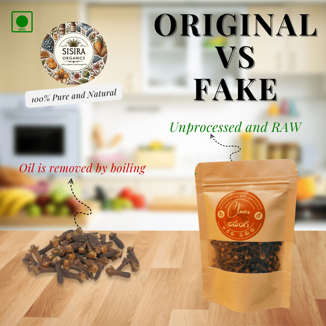 Cloves Raw (Unprocessed and Pure) - Sisira Organics