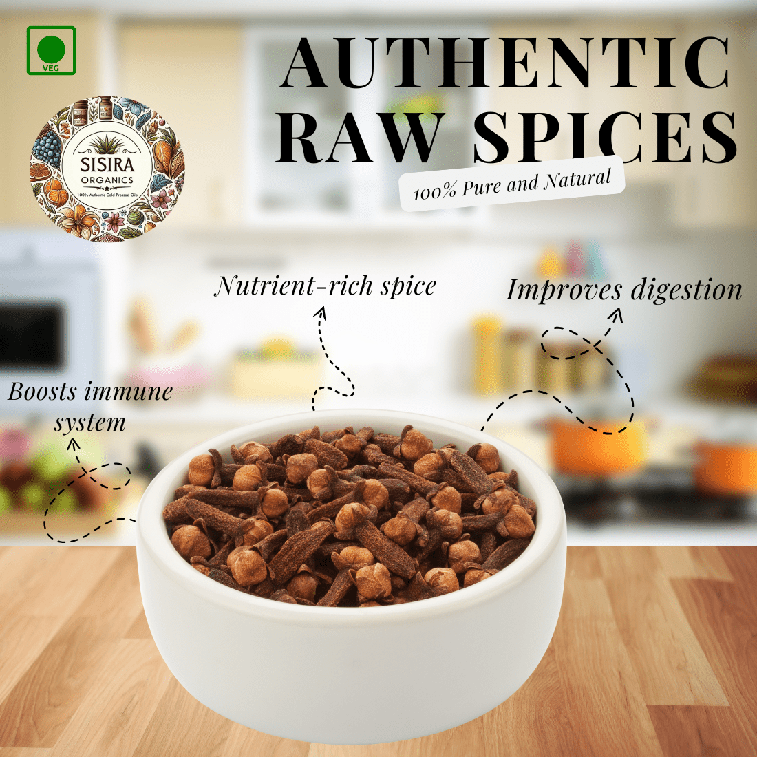 Cloves Raw (Unprocessed and Pure) - Sisira Organics
