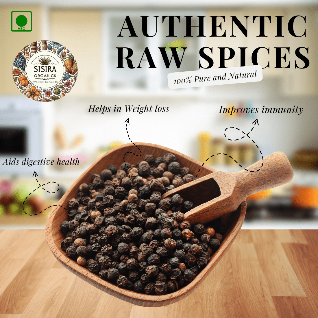 Pepper Raw (Unprocessed and Pure) - Sisira Organics