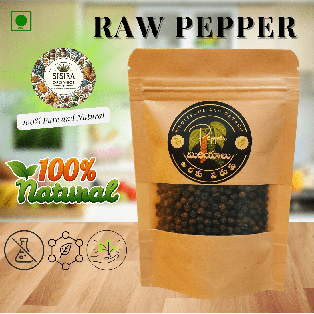 Pepper Raw (Unprocessed and Pure) - Sisira Organics