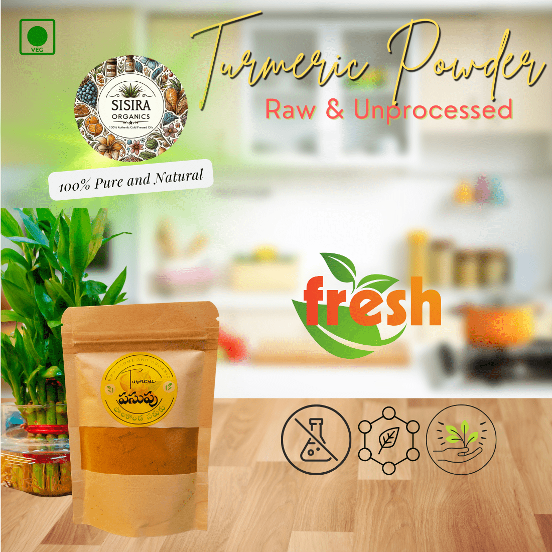Buy Turmeric Powder - Unprocessed and Raw from Sisira Organics