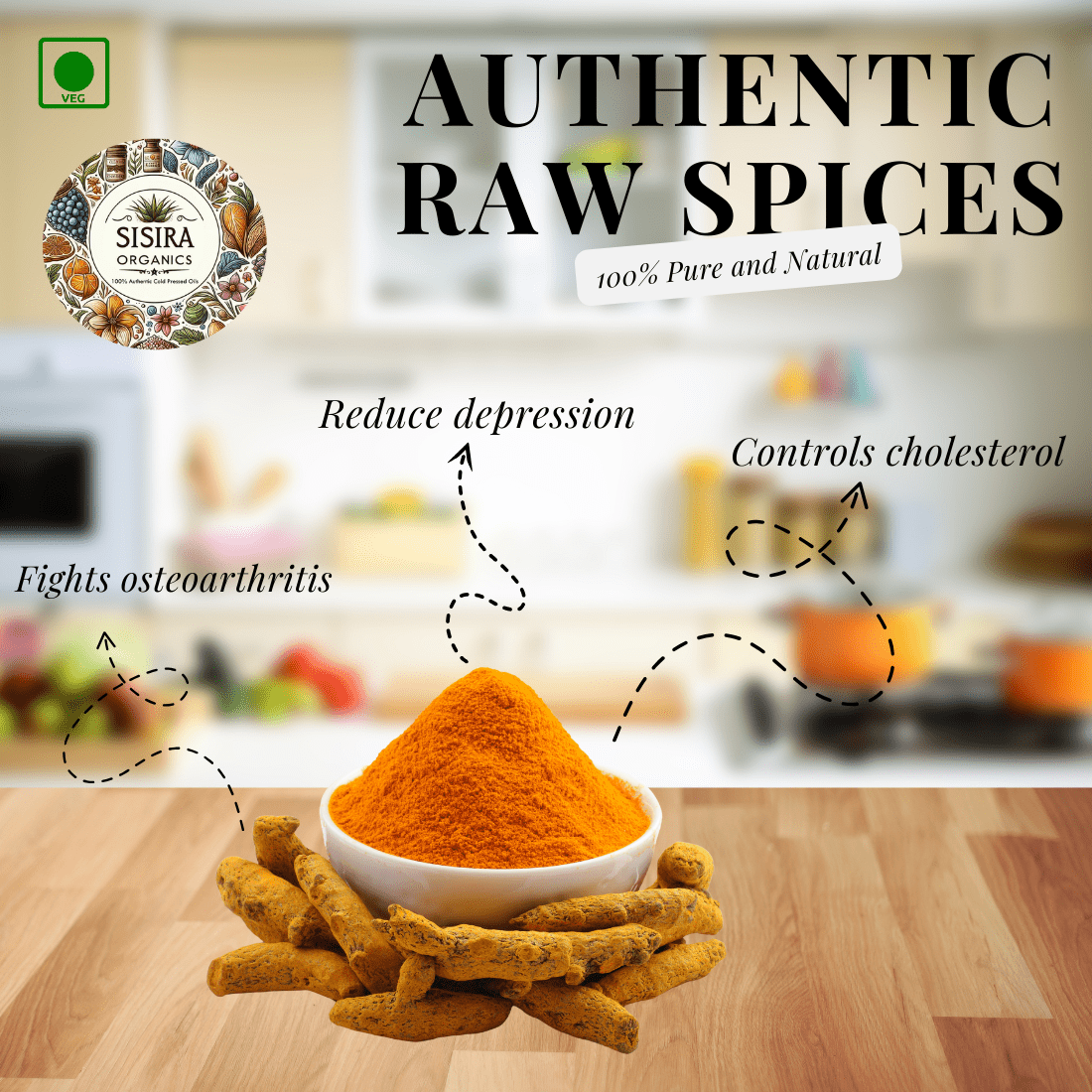 Turmeric Powder (Unprocessed and Raw) - Sisira Organics