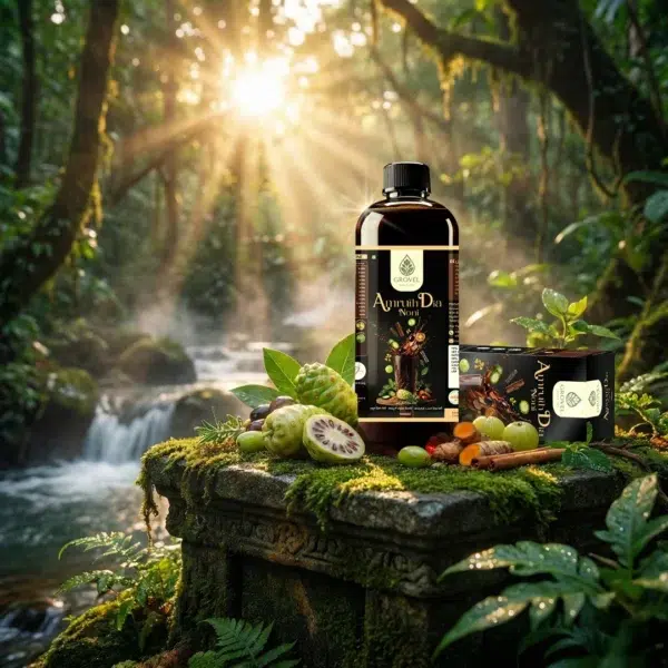 drinking-ayurvedic-noni-juice-morning-routine