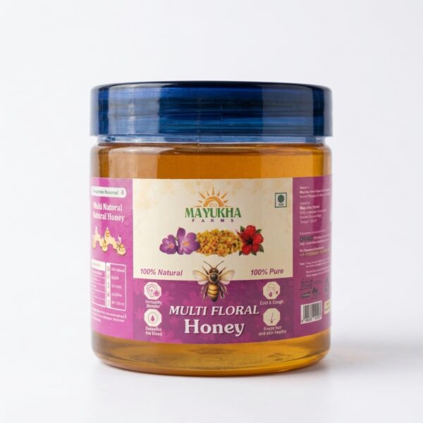 Sisira Organics Multifloral Honey - Raw Wildflower Honey jar with flowers
