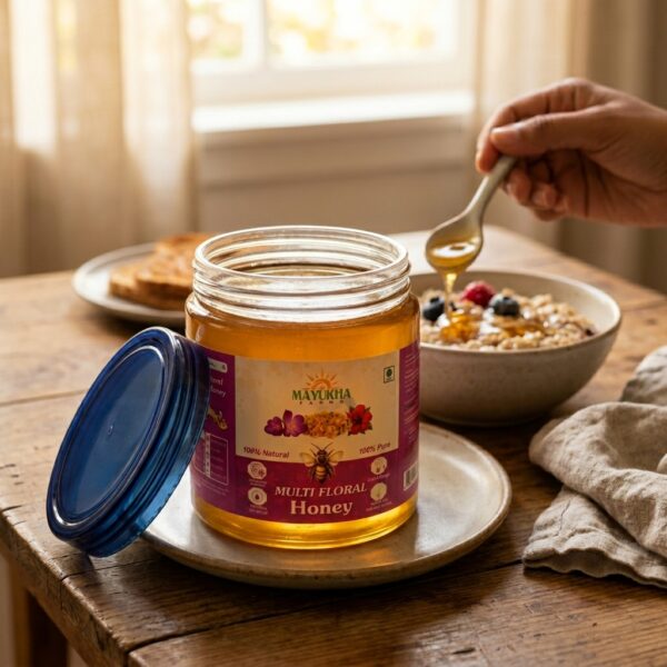 Sisira Organics Multifloral Honey - Raw Wildflower Honey jar with flowers